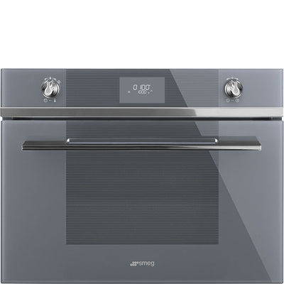 SMEG - Horno Compacto de Microondas con Grill, Acero Inoxidable - 60 cm