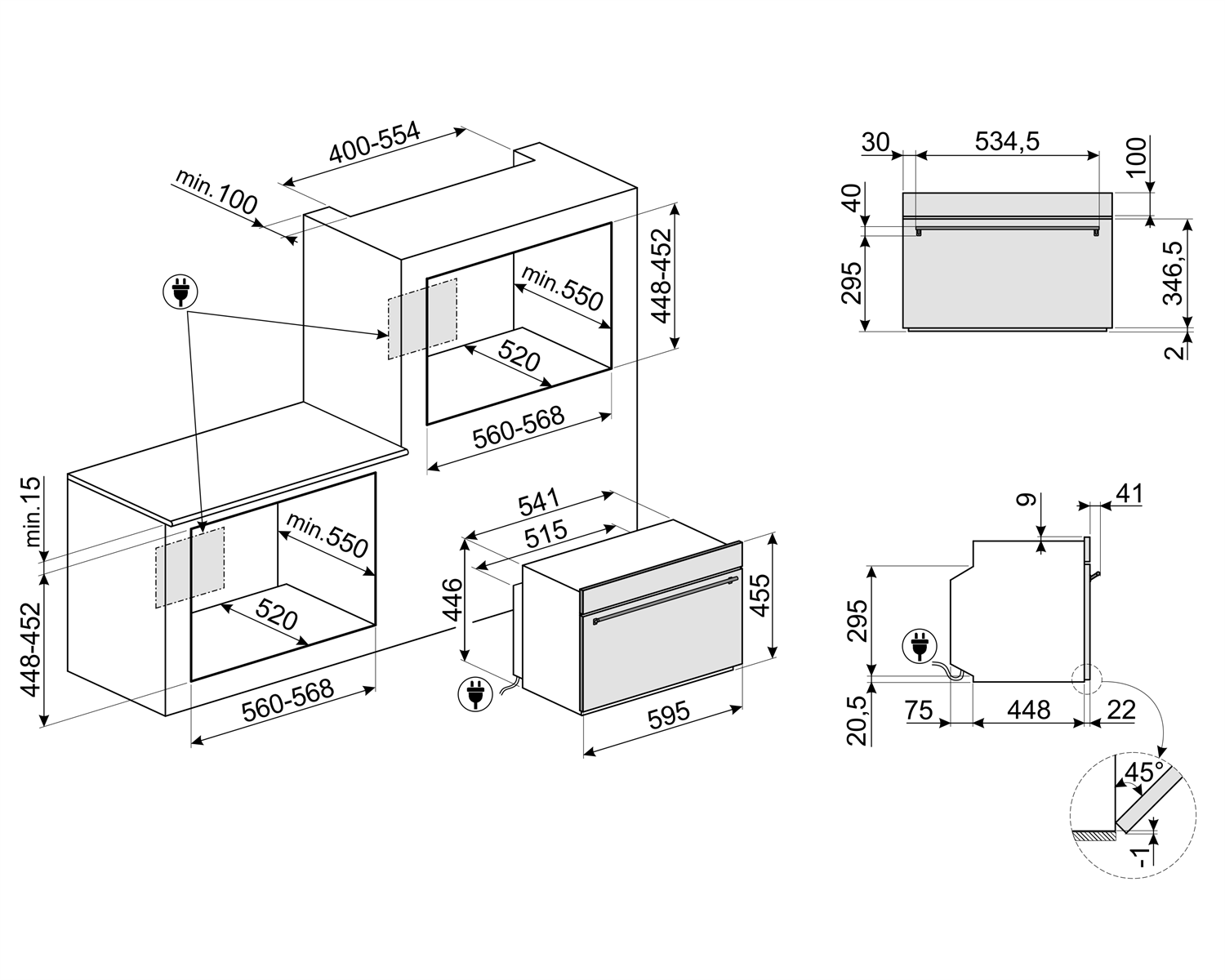 SMEG - Horno Compacto de Velocidad con Microondas, Acero Inoxidable - 60 cm image 1