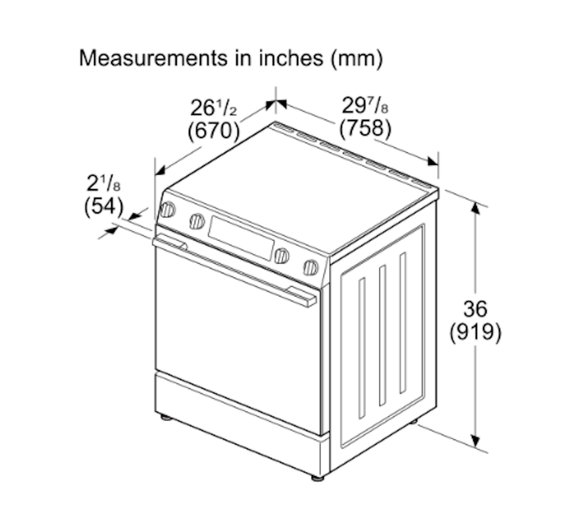 Bosch-100 Series, Electric Slide-In Range, Stainless Steel, Us (Launched Apr '25)
