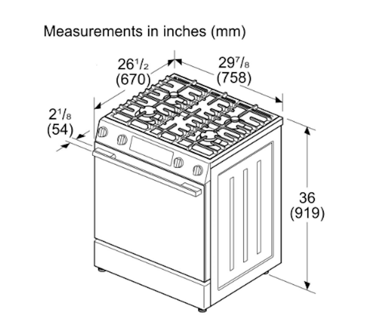 Bosch-100 Series, Gas Slide-In Range, Stainless Steel, Us (Launched Apr '25)
