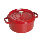 STAUB - Cocotte 26 cm, redondo, Cereza, Hierro fundido