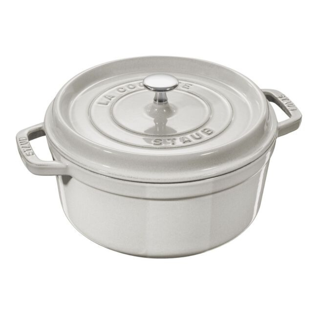STAUB - Cocotte 24 cm, redondo, Blanco trufa, Hierro fundido