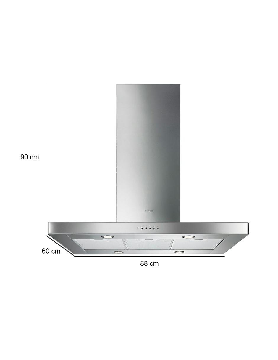 SMEG - Campana de Pared de 90 cm - Acero Inoxidable image 1