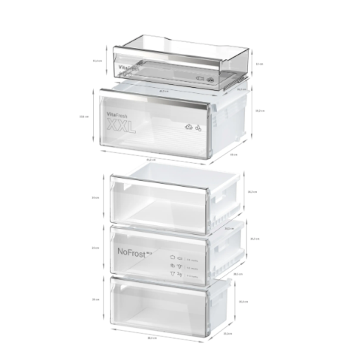Bosch-24" Free-Standing Counter Depth Two Door Bottom Freezer Refrigerator