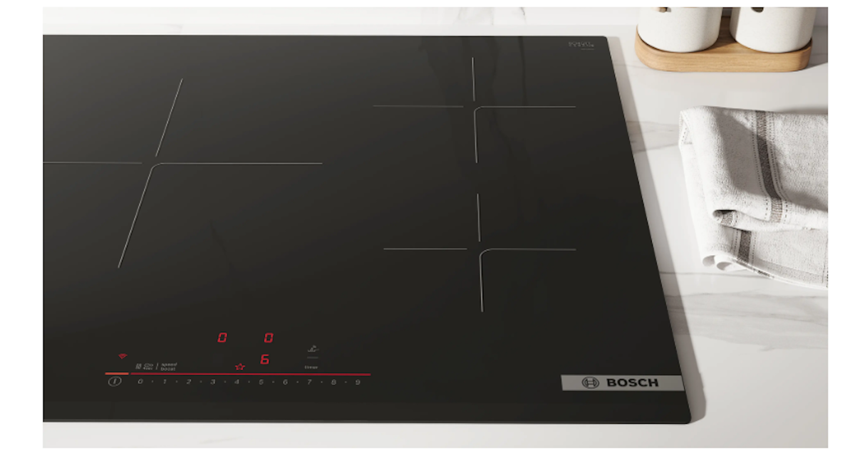 Bosch-24" Induction Cooktop, 800 Series, Black, Frameless, Home Connect