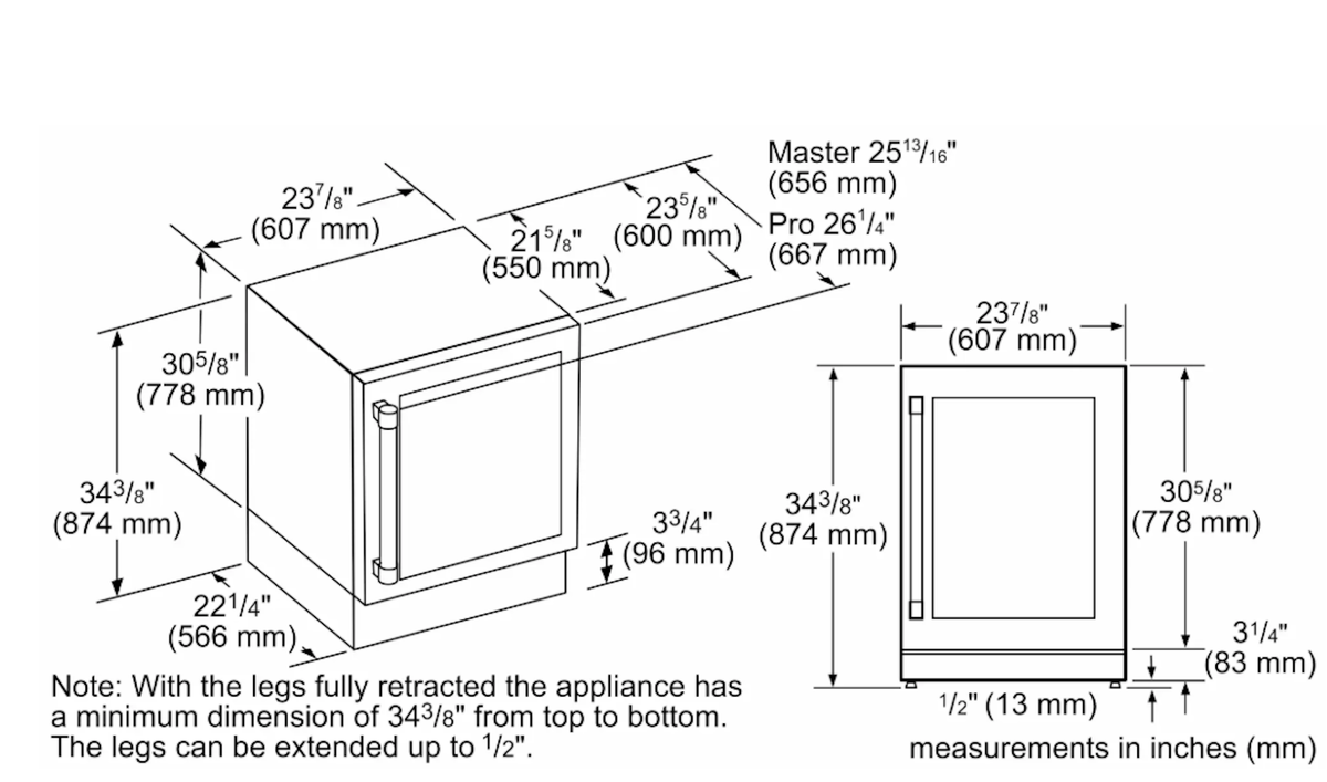 Thermador-24 Inch Glass Door Ref Lh, Pro