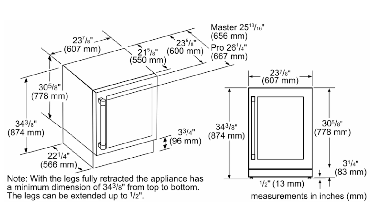 Thermador-24 Inch Glass Door Ref Rh, Pro