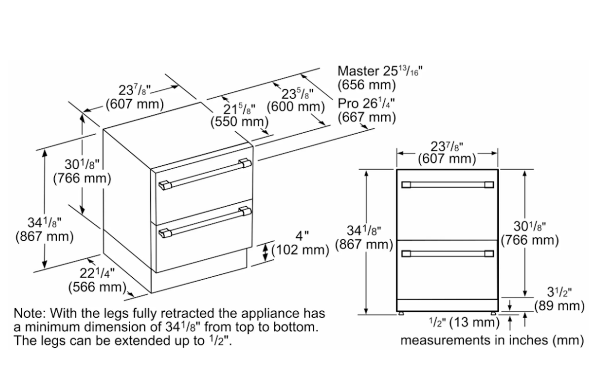 Thermador-24 Inch Uc Double Refrigerator Drawers, Master