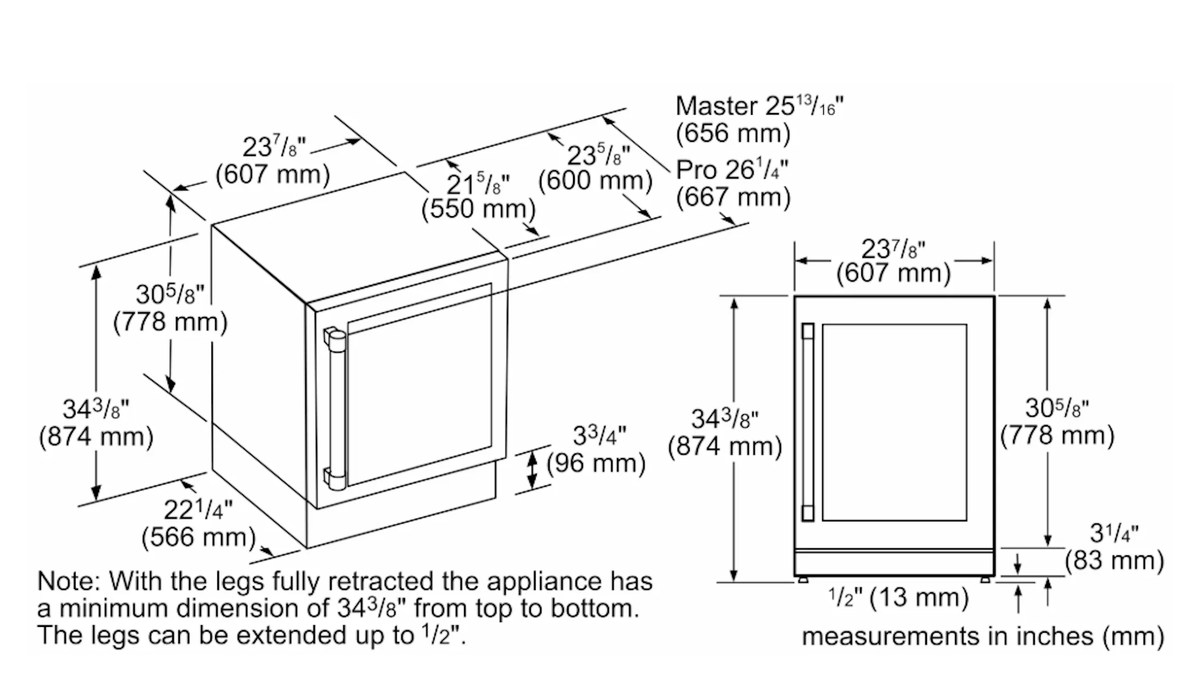 Thermador-24 Inch Uc Glass Door Ref Lh, Master