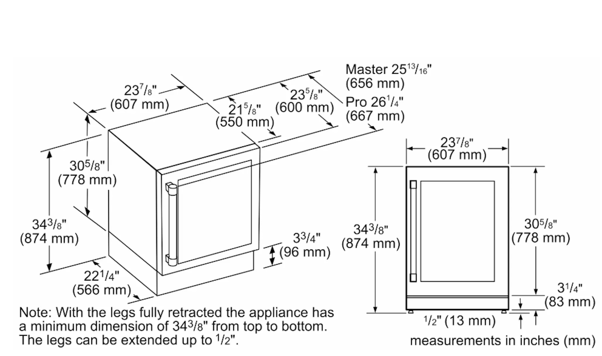 Thermador-24 Inch Uc Glass Door Ref Rh, Master