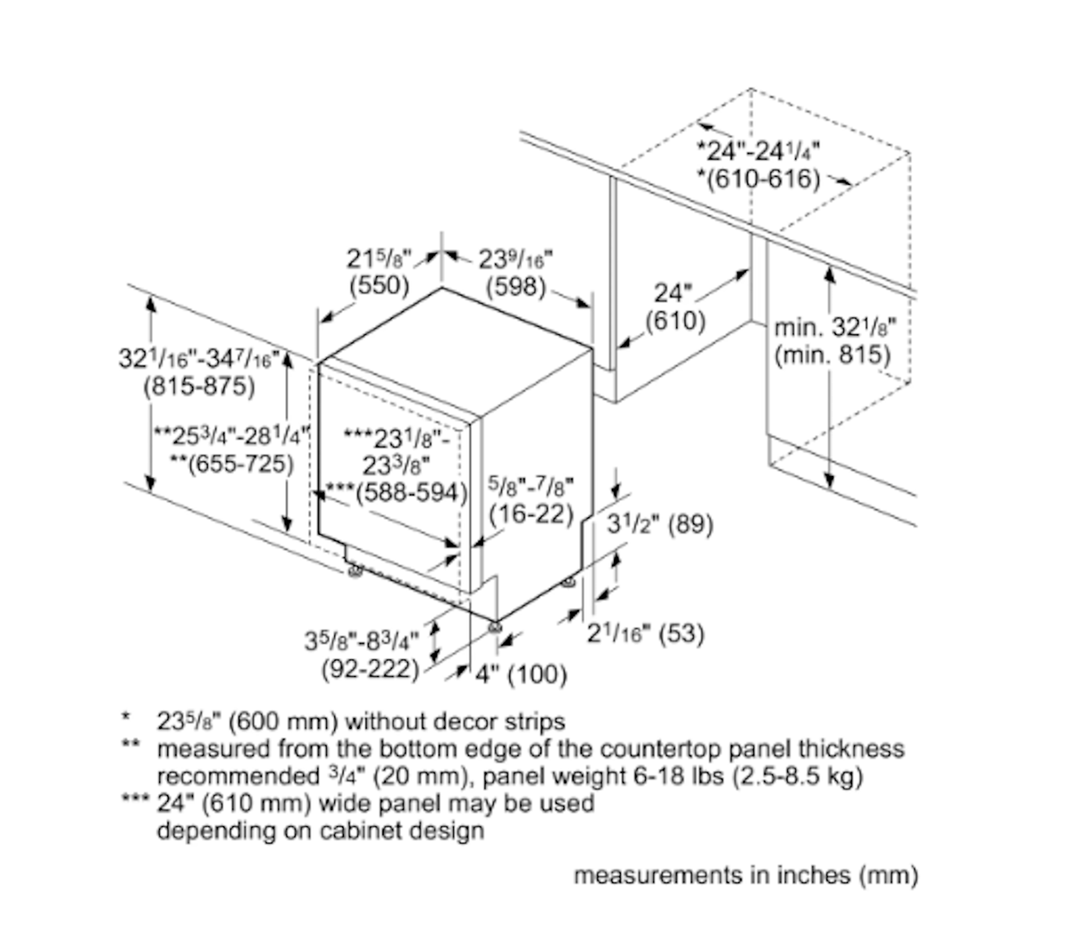 Bosch-300 24" Cstm Panel, 5/5 Cycles, 48 Dba, Hm Cnnct, Infolight - Ss