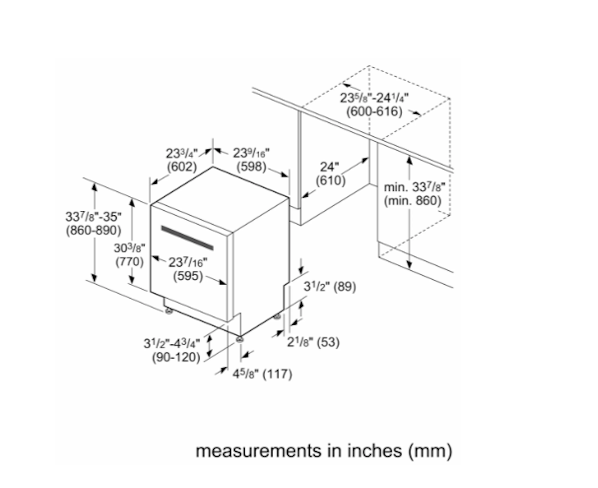 Bosch-300 Recessed Hndl, 5/4 Cycles, 46 Dba,Standard 3Rd Rack - Ss