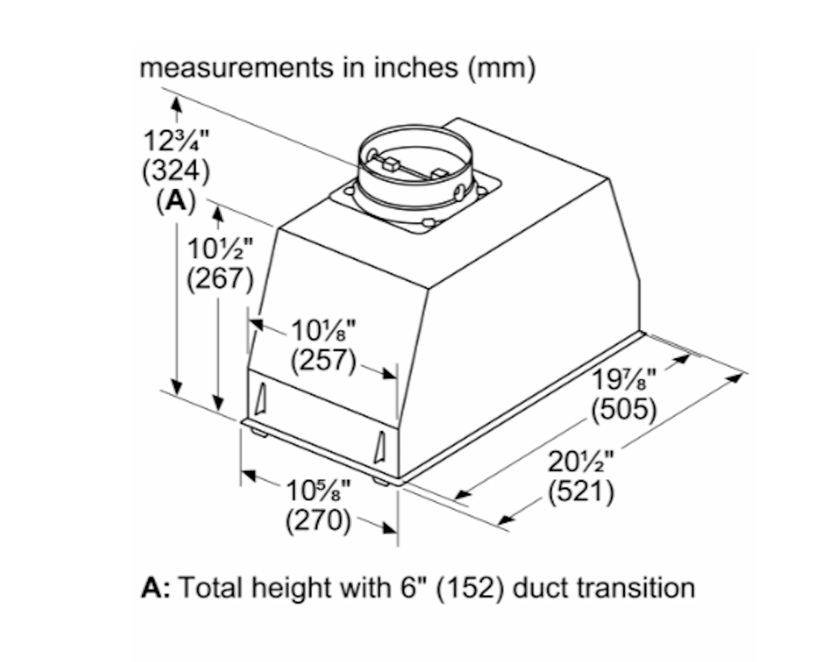 Bosch-300 Series, 24" Cabinet Depth Custom Insert, 300 Cfm With Home Connect