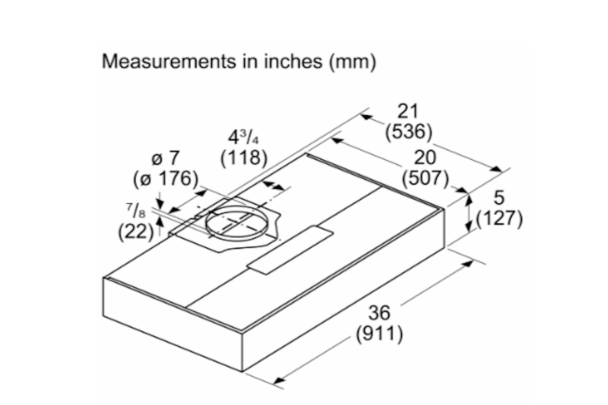 Bosch-300 Series, 36" Under-Cabinet Hood, 300 Cfm, Stnls