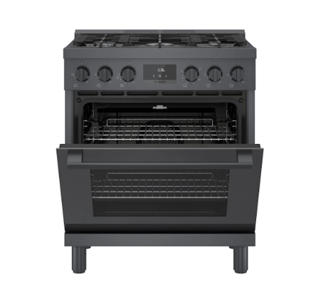 Bosch-30" 800 Series Industrial Style Range, Blk. Ss, Gas