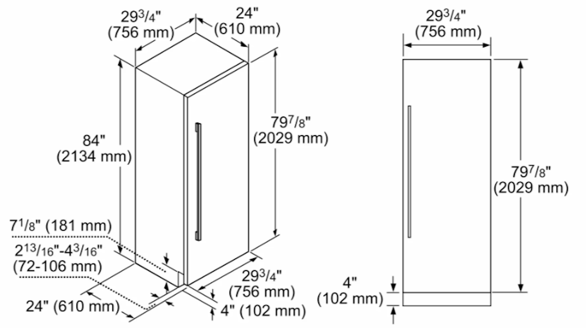 Bosch-30" Benchmark®, Built-In Fridge