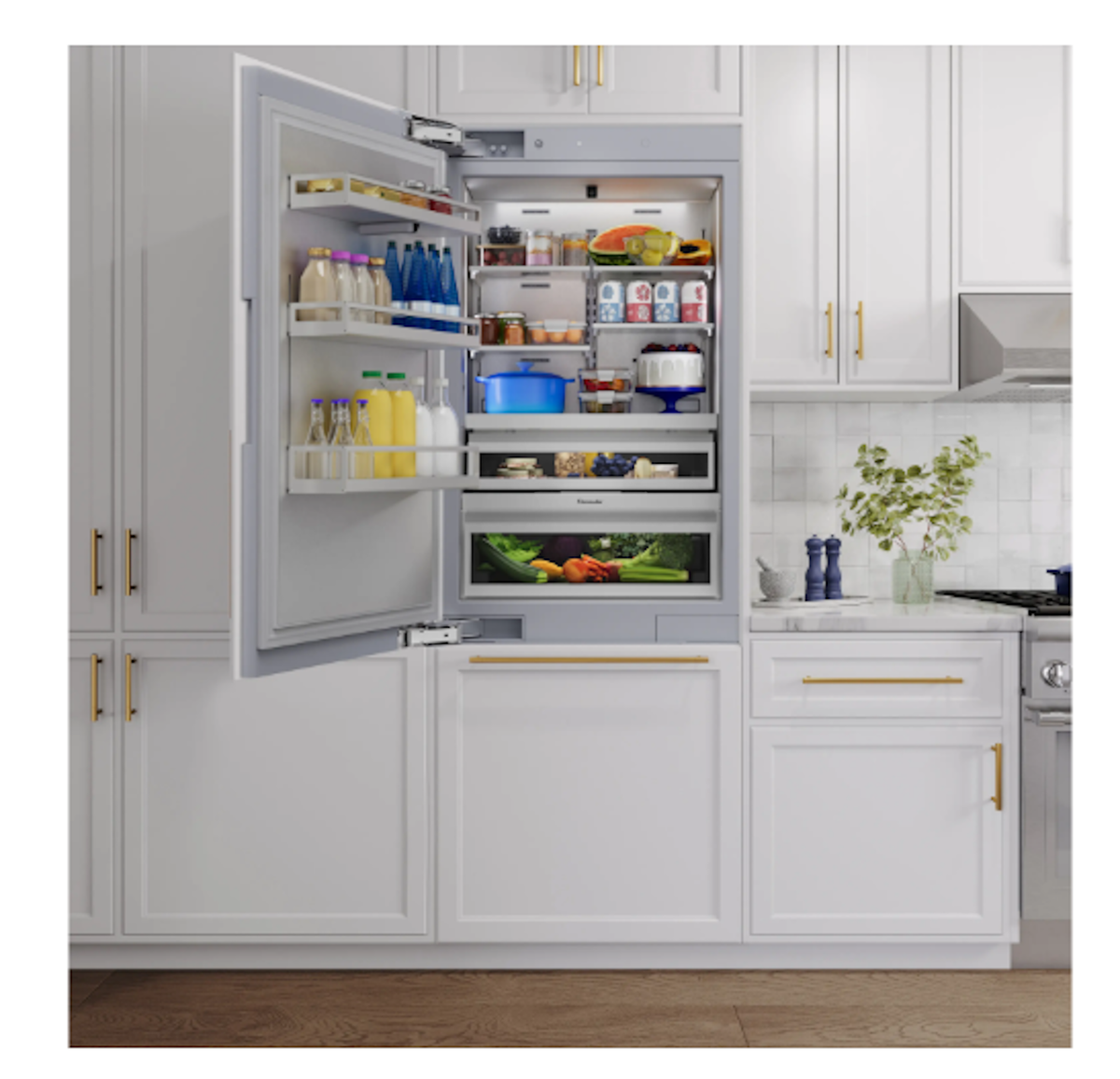 Thermador-30" Built-In Bottom Freezer, 2-Drawer, Panel-Ready, Custom Handle (Replaced T30Ib905Sp)