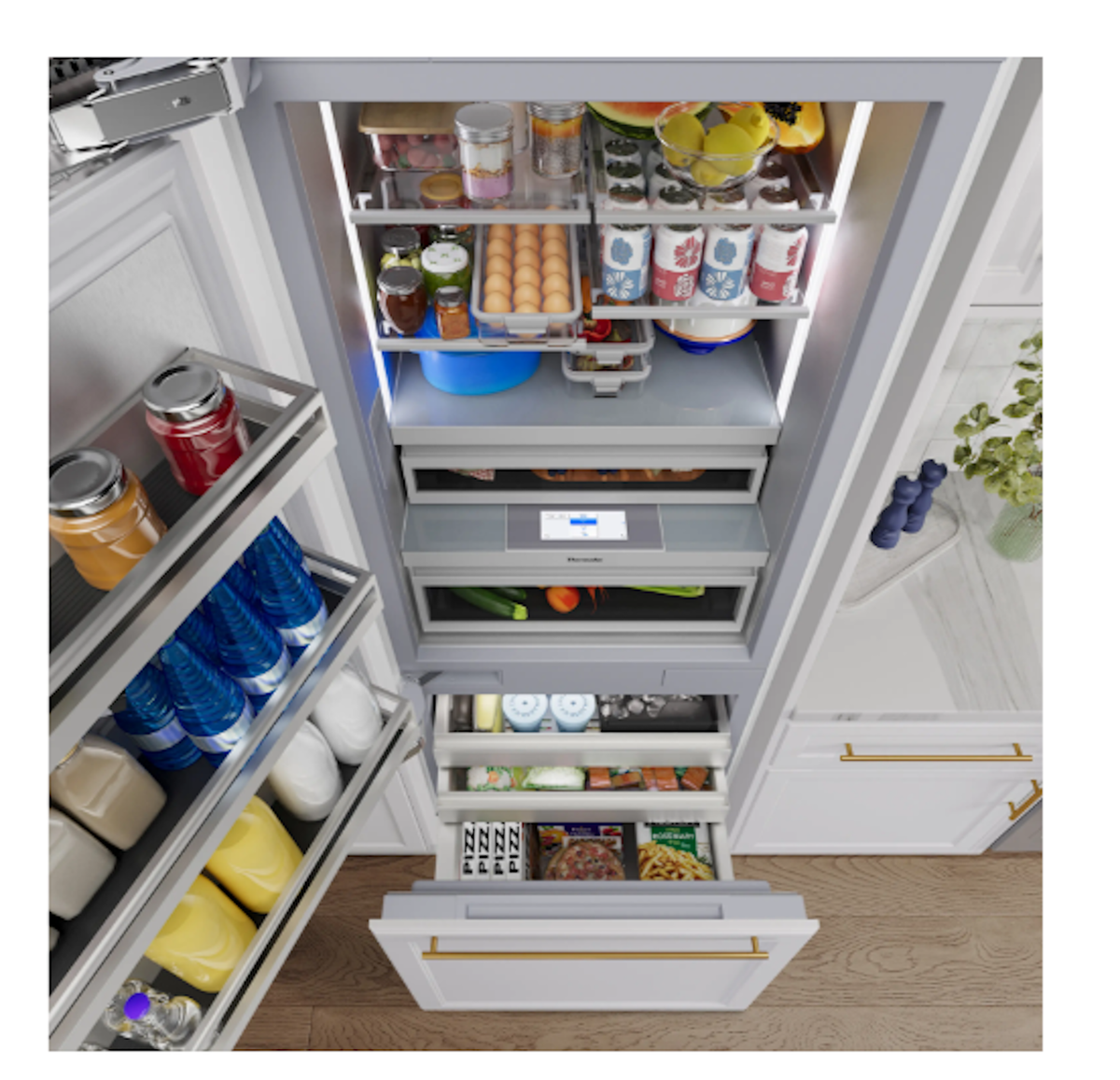 Thermador-30" Built-In Bottom Freezer, 2-Drawer, Panel-Ready, Custom Handle (Replaced T30Ib905Sp)