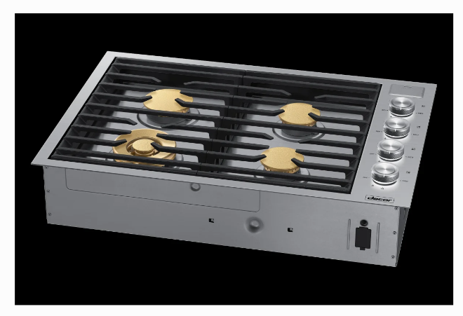 Dacor-30" Gas Cooktop 4 Burners, Flush, Contemporary, Silver, Ng/Lp