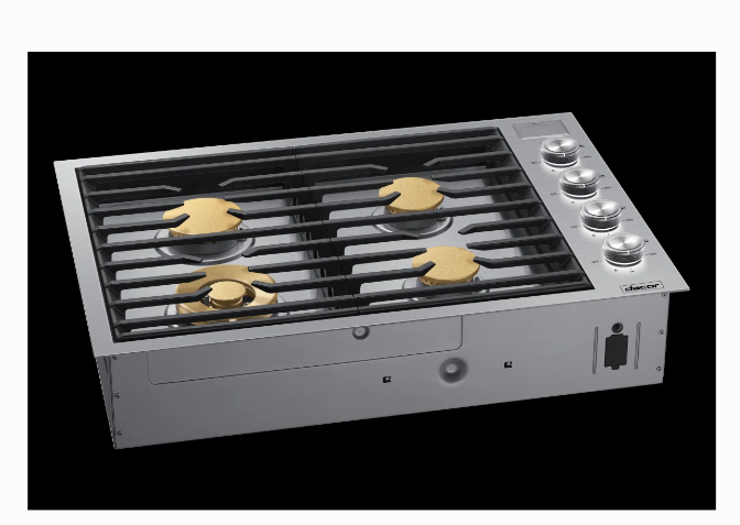 Dacor-30" Gas Cooktop 4 Burners, Flush, Contemporary, Silver, Ng/Lp