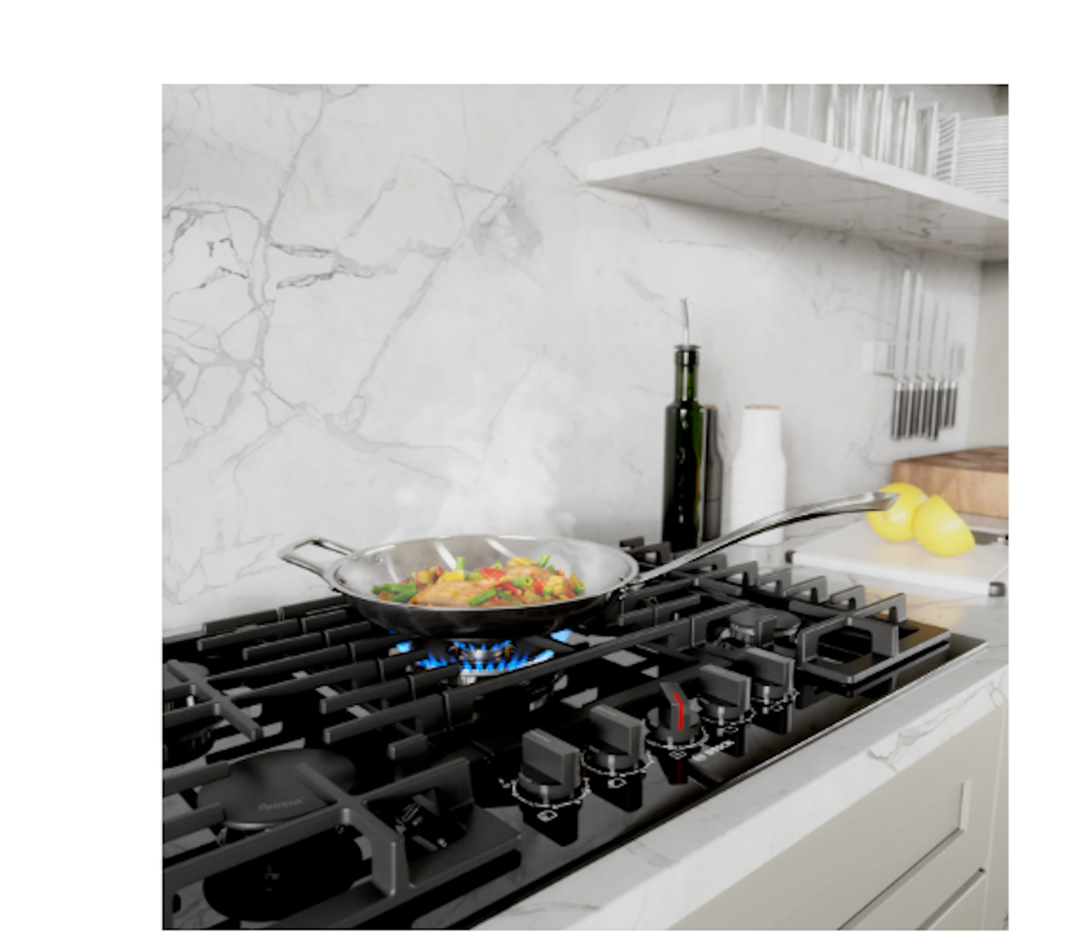 Bosch-30" Gas Cooktop, 800 Series, Blk Ss, Flameselect®