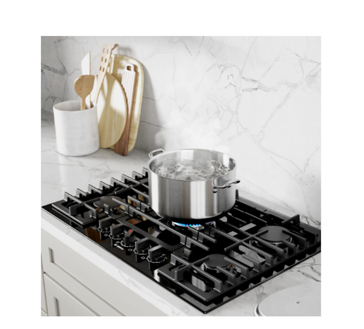Bosch-30" Gas Cooktop, 800 Series, Blk Ss, Flameselect®