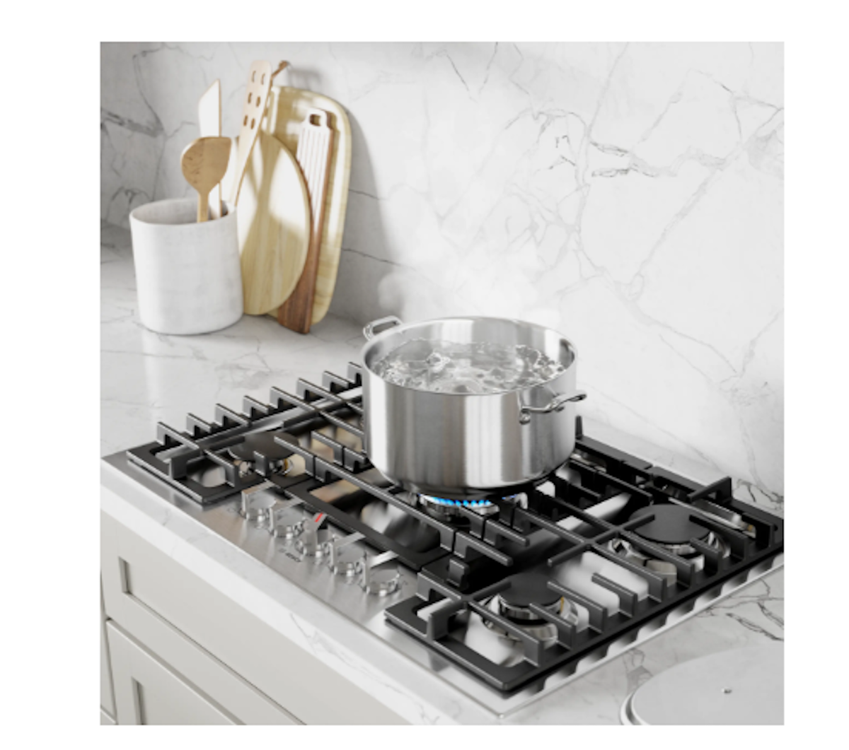 Bosch-30" Gas Cooktop, 800 Series, Stainless Steel, Flameselect®