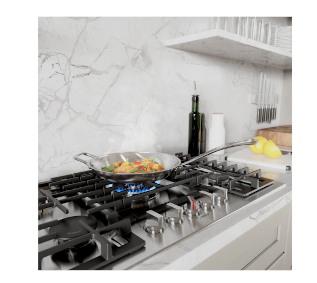 Bosch-30" Gas Cooktop, 800 Series, Stainless Steel, Flameselect®