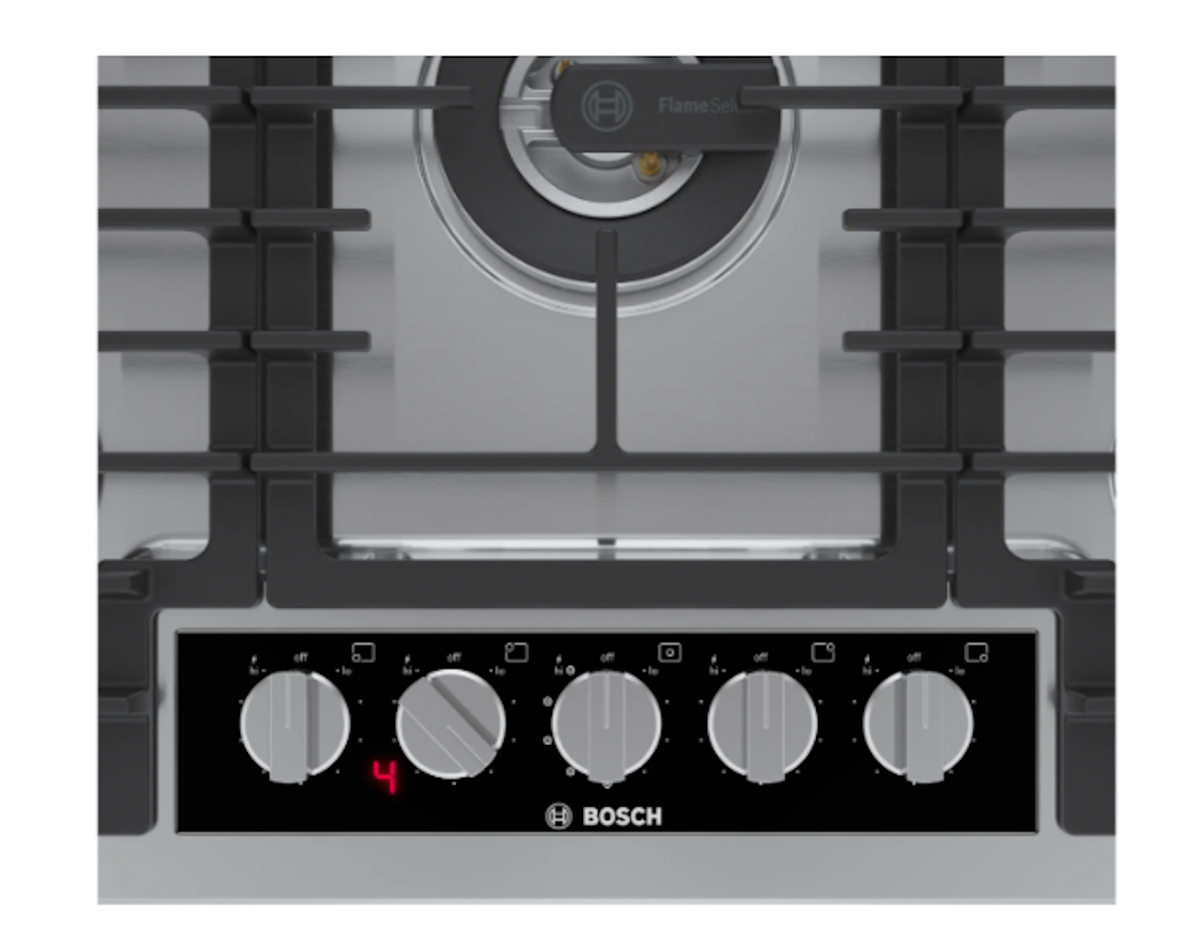 Bosch-30" Gas Cooktop, Benchmark, Stainless Steel, Flameselect®