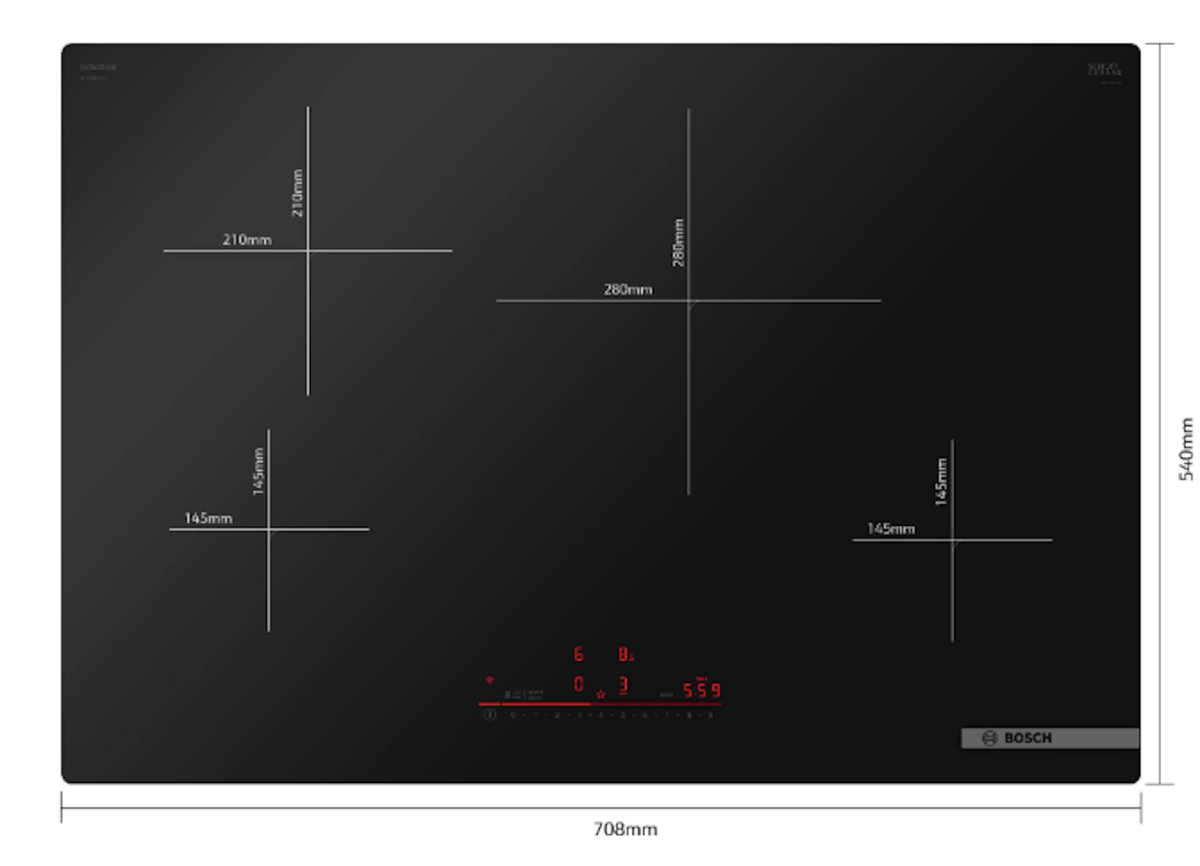 Bosch-30" Induction Cooktop, 500 Series, Black, Frameless, Home Connect (Launching Sept '25)