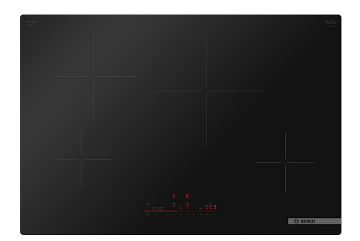 Bosch-30" Induction Cooktop, 500 Series, Black, Frameless, Home Connect (Launching Sept '25)