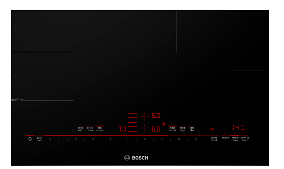 Bosch-30" Induction Cooktop, Benchmark, Black, Frameless, Home Connect