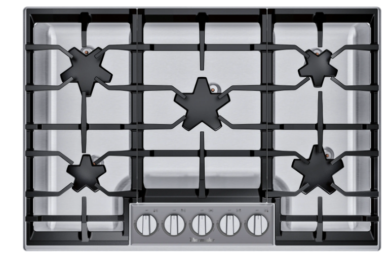 Thermador-30" Masterpiece 5 Burner Gas Cooktop, Xlo, Pedestal