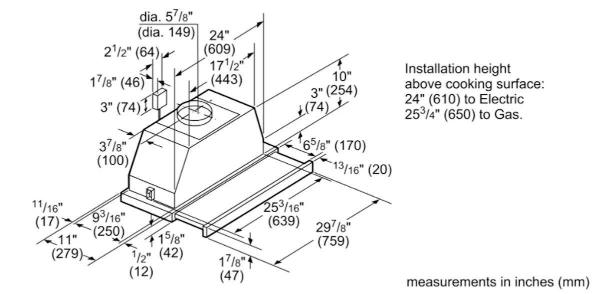 Bosch-30" Pull-Out Hood S/S