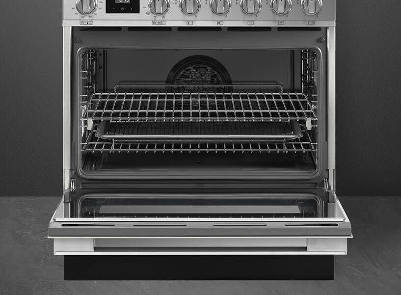 SMEG - Cocina independiente de combustible dual Portofino 76cm/30" - Negro mate image 2