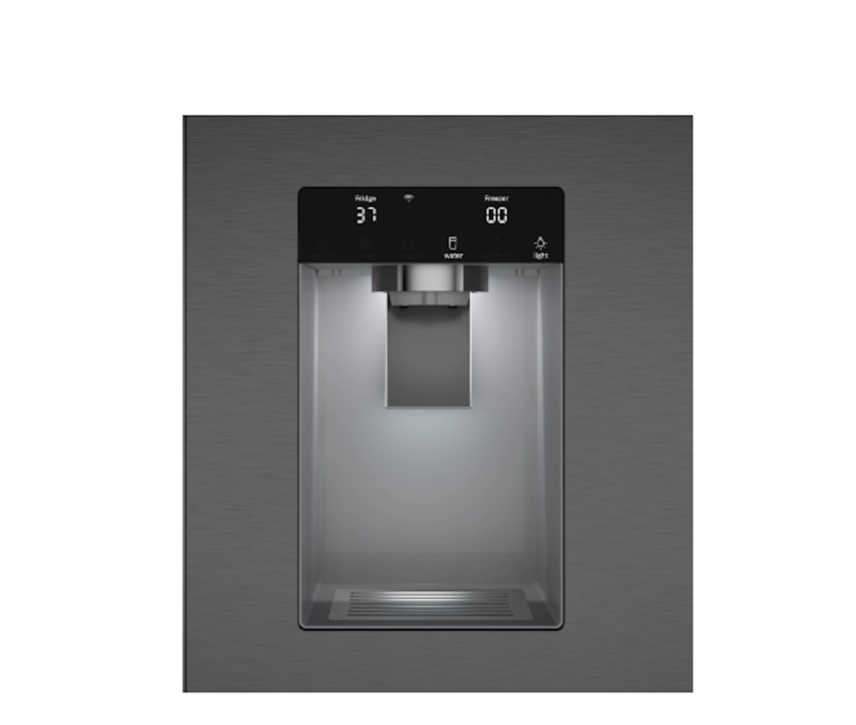 Bosch-36" 500 Series, 3-Door, Counter Depth, External Ice/Water, Blk Ss, 70"