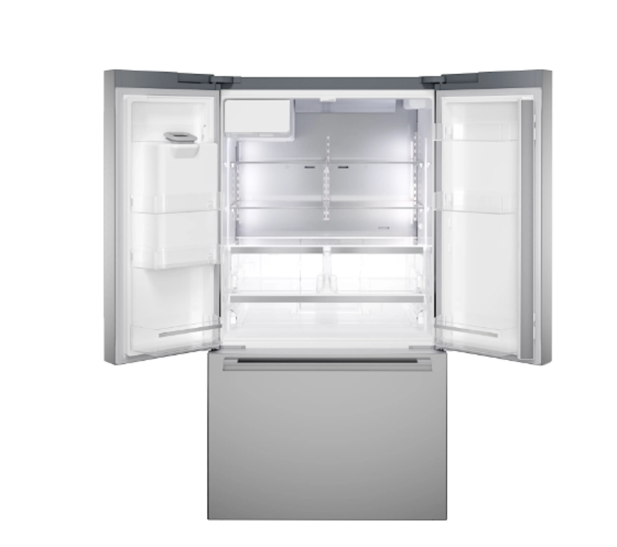 Bosch-36" 500 Series, 3-Door, Counter Depth, External Ice/Water, Stainless Steel, 70"