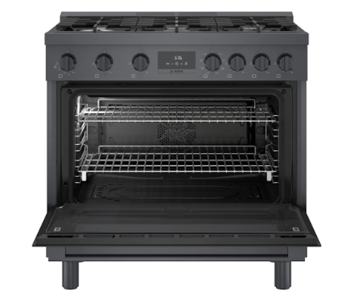 Bosch-36" 800 Series Industrial Style Range, Blk. Ss, Dual-Fuel, Us