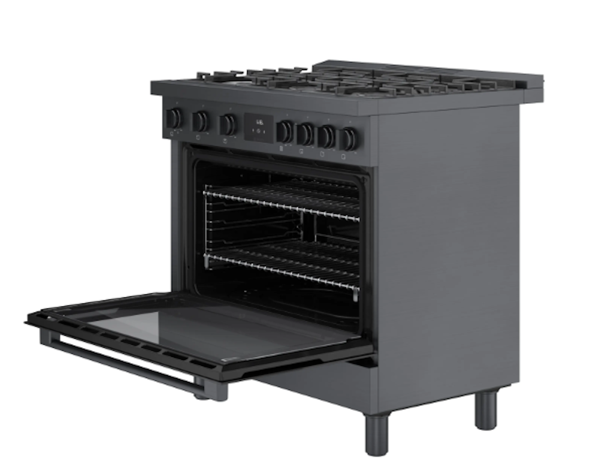 Bosch-36" 800 Series Industrial Style Range, Blk. Ss, Gas