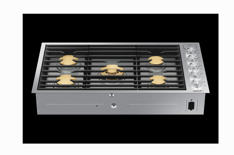 Dacor-36" Gas Cooktop 5 Burners, Flush, Contemporary, Silver, Ng/Lp