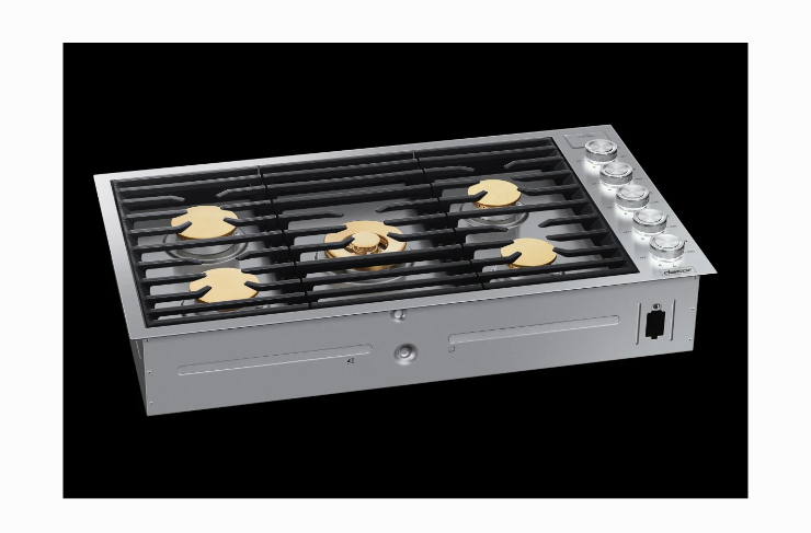 Dacor-36" Gas Cooktop 5 Burners, Flush, Contemporary, Silver, Ng/Lp