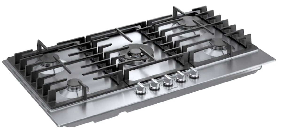 Bosch-36" Gas Cooktop, 800 Series, Stainless Steel, Flameselect®