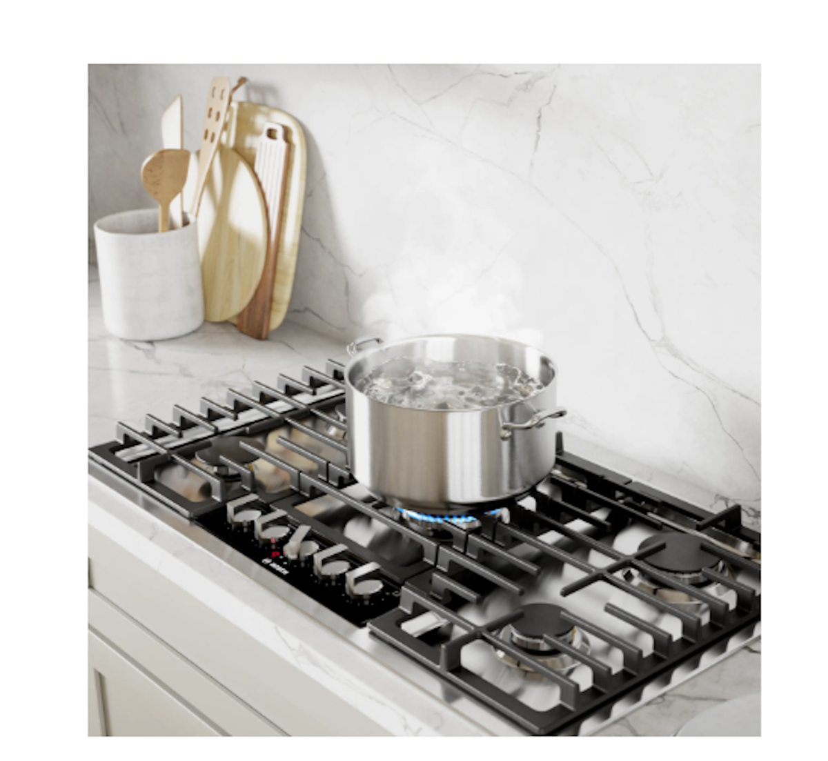 Bosch-36" Gas Cooktop, Benchmark, Stainless Steel, Flameselect®