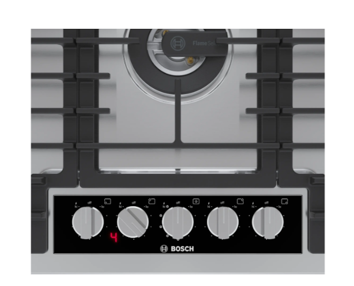 Bosch-36" Gas Cooktop, Benchmark, Stainless Steel, Flameselect®
