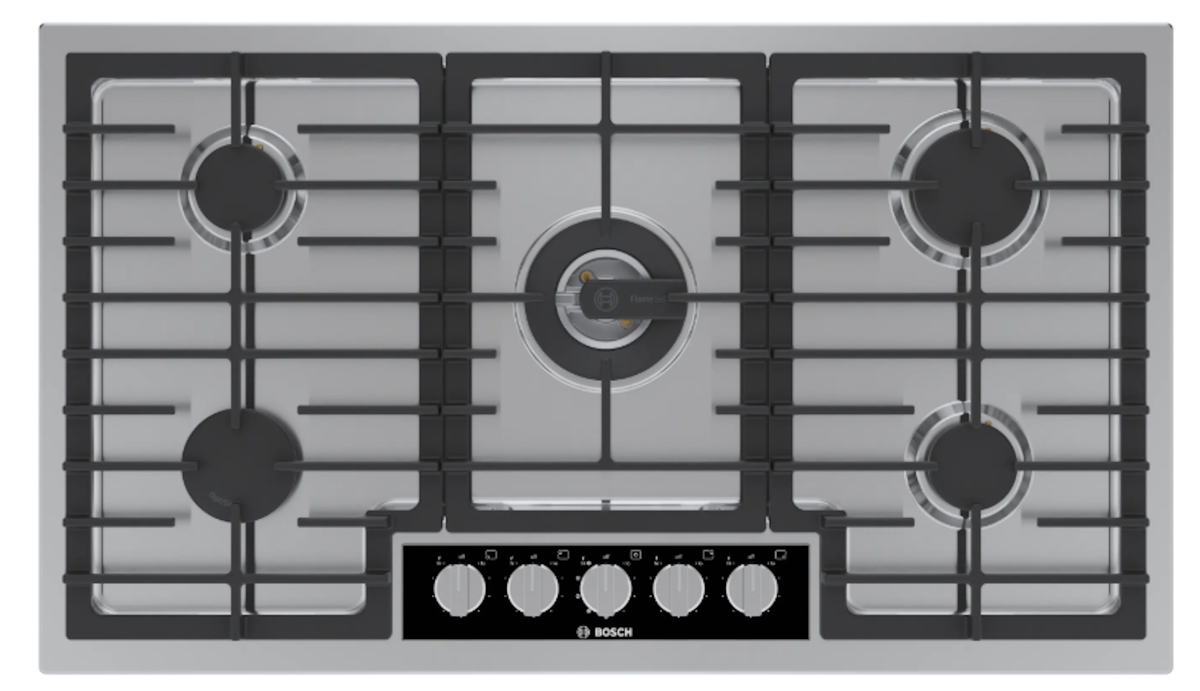 Bosch-36" Gas Cooktop, Benchmark, Stainless Steel, Flameselect®