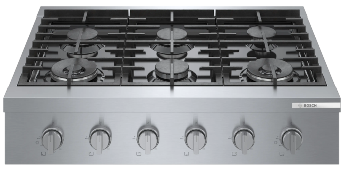 Bosch-36" Gas Rangetop, 800 Series, 6 Burner, Stainless Steel