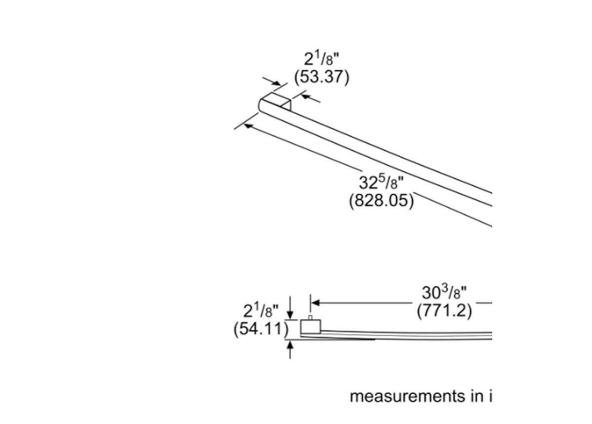 Bosch-36" Handle For Single Door Refrigeration