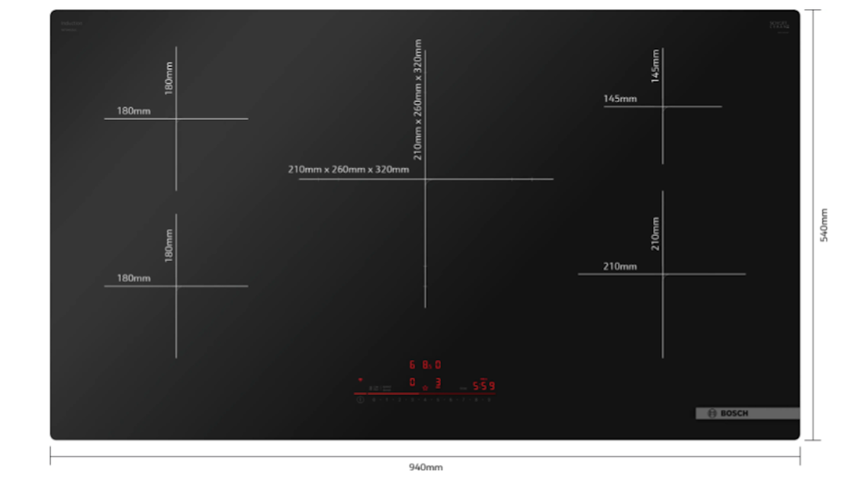 Bosch-36" Induction Cooktop, 500 Series, Black, Frameless, Home Connect (Launching Sept '25)