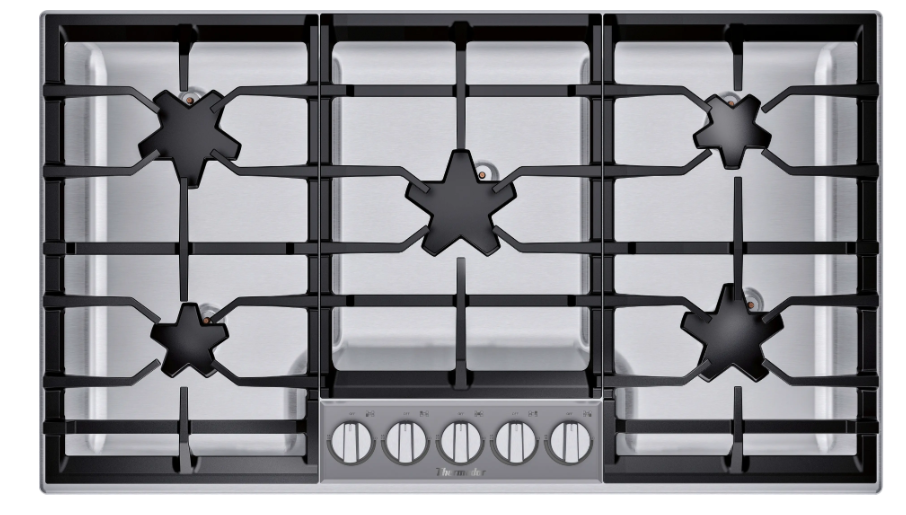 Thermador-36" Masterpiece 5 Burner Gas Cooktop, Pedestal