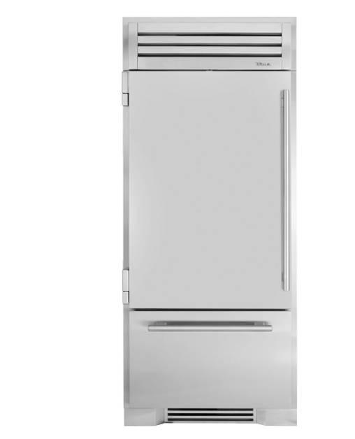 True-36Inch Refrigerator/Bottom Freezer - Stainless Glass Door - Hinged Left (L) - Integrated Ice Maker